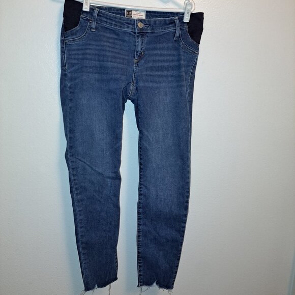 Gap Maternity Inset Panel Favorite Jegging Medium Indigo Denim Jeans - Picture 12 of 14